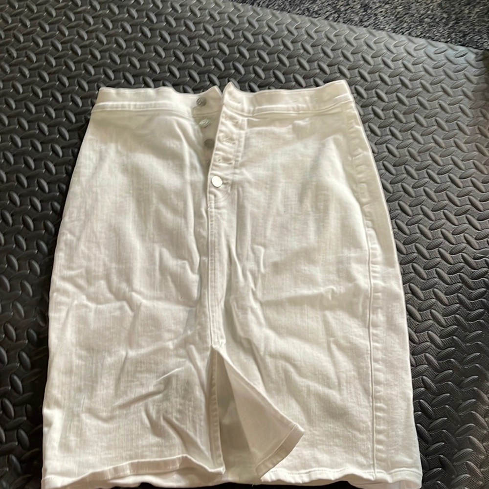 Express white jean skirt